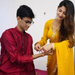 Angel Rai Instagram - Raksha Bandhan is not just a thread , its a love that forever connects our hearts 💕 Happy Rakshaabandhan…. #foryou #Rakshabandhan #angelrai #trending #viral #festival #indian #proud #traditional #culture #angellovers #wings