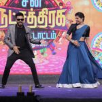 Angelin B Instagram - Sun Natchathra kondatam- Viruthunagar With rockstar @vjrakesh_offl 🧿🧿 #vjangelin #angelin #suntv #sunmusic #ssmusic #viruthunagar #host #anchorlife #vibe #josh #onegoodmemory #stage #love #trendingnow