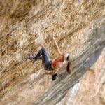 Angie Scarth-Johnson Instagram - Back on this wall. Accidentally keep finding projects.😤 Yesterday I decided to lock in my new project for the season. After my 5th try on the route, I managed all the moves and did baby links. I was waiting for the humidity to drop a little before fully committing to the project because i was scared it would feel so much harder then what it already is, unfortunately the weather isn’t improving and with yesterdays work I proved to myself I’m still very capable of at least training links and finalising beta. Surprisingly, for me, my progression on the route is coming pretty fast. I’m really motivated with This one. The Journey 9a/+ 🤩 ‘ (Pic on Victimas Perez) 📸 by: @gabrielsaccol @redbullau @climbing_anchors @thenorthface_aunz @tenayaclimbing @camp1889 @mytendon @cvok9c @climbersagainstcancerofficial @climbskinspain @frictionlabs #neverstopexploring #tenayaclimbing #climbinginspain #womanclimbers #climbskin #chalkupless #newstandardinchalk #climbinganchors