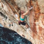 Angie Scarth-Johnson Instagram - Reel Rock 8 was the first proper climbing film I had ever watched.. Mum got me tickets to the local screening but I really wasn’t into watching climbing films. By the end of the night I left that cinema with a little fire in my heart for climbing.. I was so new to the sport and it was also the first time in my short life I ever really felt inspired by something. The Reel Rock tour was my insight to worldly climbing and climbers before instagram really became the thing. It was also the First time I heard about @hazel_findlay, I found out shortly after she would be coming to Australia for the tour. I very clearly remember putting on my favourite dress just to meet her , and then putting some shorts on underneath just incase she wanted to Boulder some of the tables at the venue with me.😂 I was such a fan girl of both her and the films made by @reelrock (pic3) it really feels crazy to be going into a Reel rock tour myself and .. WITH hazel !!! 📸 @honngy @thenorthface @reelrock @redbull @thenorthface_aunz @thenorthface_climb @redbullau @tenayaclimbing @camp1889outdoor @climbskinspain