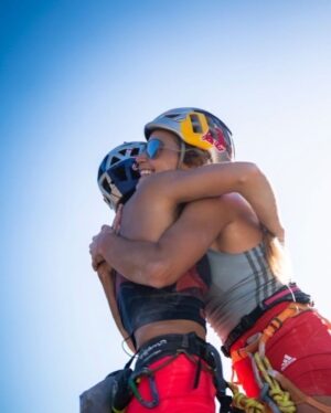 Angie Scarth-Johnson Instagram - For the first time ever , 8 teams competed in a dual accent multipitch race up the Verzasca dam. Yesterday @sashadigiulian and I reached the top of the 6 pitched 220m dam wall, a true test of trust and confidence and one of the best experiences. ☀️

@redbulladventure 
@redbullau @climbing_anchors @thenorthface_aunz @tenayaclimbing @camp1889 @mytendon  @cvok9c @climbersagainstcancerofficial @climbskinspain @frictionlabs #neverstopexploring #tenayaclimbing #climbinginspain #womanclimbers #climbskin #chalkupless #newstandardinchalk #climbinganchors #tenayaathlete