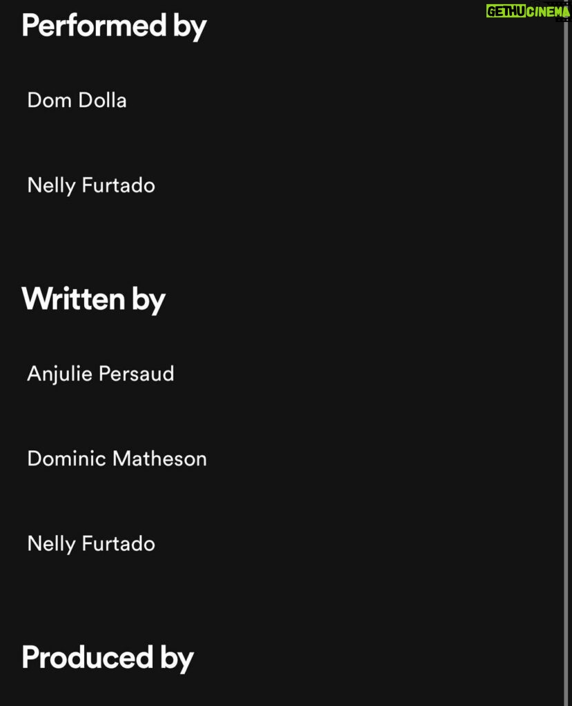 Anjulie Persaud Instagram - So honored to be a co-writer on this @domdolla x @nellyfurtado BANGER! “Eat Your Man” is out everywhere! #songwriter #nellyfurtado #domdolla #eatyourman