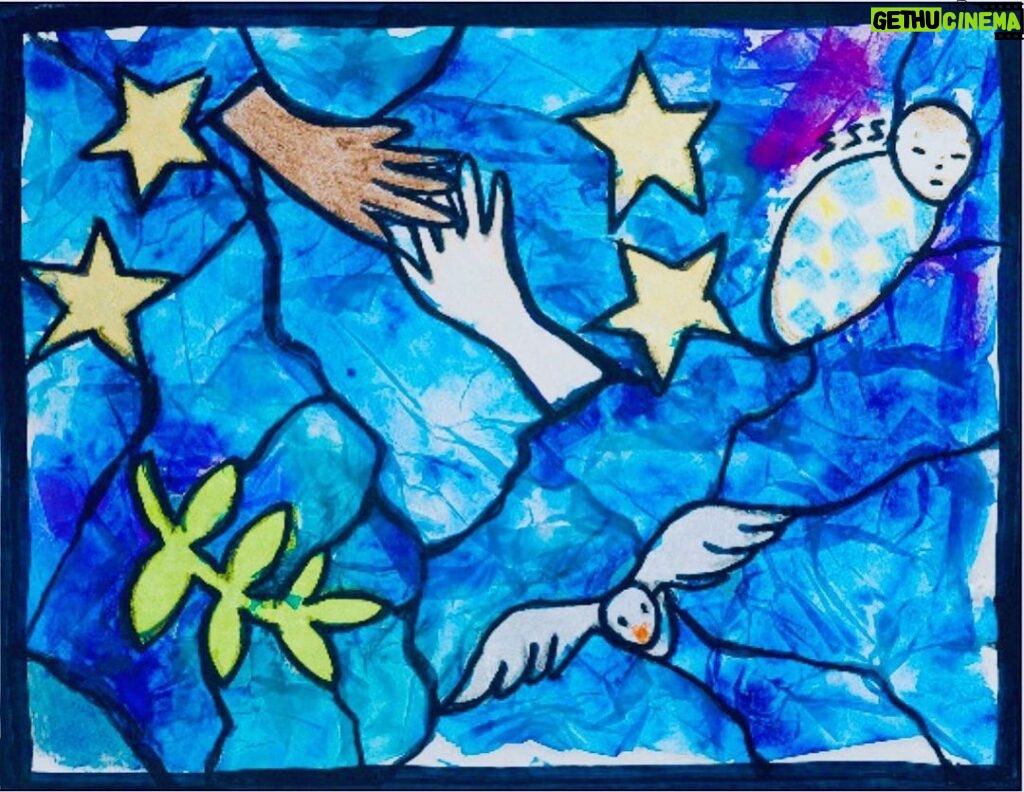 Anne Hathaway Instagram - This particular Holy Week is sacred for many. Please allow me to join in wishing everyone—everyone—peace, healing and love x The image above is a section from the ‘Peace Window’ by Marc Chagall, which was a gift from Chagall and UN staff members to the @unitednations.