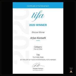 Arjun Kamath Instagram - Was awarded two Bronzes at the TOKYO INTERNATIONAL FOTO AWARDS 2020. One for ‘The Anxiety Series’ and the other one for the portrait I made of 12-year-old Ajith at Hampi. :)

TIFA recognises, honours and connects photographers around the world to new audiences and new eyes in the creative circles of Tokyo, Japan every year. The competition is open to everyone and photographers from all over the world submit their work to compete for the TIFA honours. 

All images #CapturedOnCanon with a Canon EOS 5D Mark IV 

#awards #competition #tifa #bronze #winner #bronze #photoawards 
#MentorsInFocus #DoGreatWithCanon #EOSMaestro #EOSProfessional