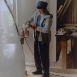 Ashima Shiraishi Instagram - Snippets from the woodworking studio with Yoshida-san @monkeyhold_japan in 大垣 (Ogaki), Japan over the summer. Shaping these holds was a lesson in allowing the medium lead to the final form rather than having the mind dictate the outcome. The practice was about inhibiting the urge to mold the wood into a shape I had pre-envisioned; instead, surrendering to the wood, imagining how best to reveal its beauty and unique form. To hold something is gratifying, but the more I climb, the more curious I become about the entire ecosystem that holds the boulders. When examined more closely, the 侘寂 of the wood is unveiled through the imperfections of the gnarled knots, the layers and swirls of age lines that hold the stories of the tree the wood came from 🤍 🌳 Thx for capturing the warmth of this day thru the lens @noahsahady & thanks for including me in another fun project :) @arcteryx + @beams_official