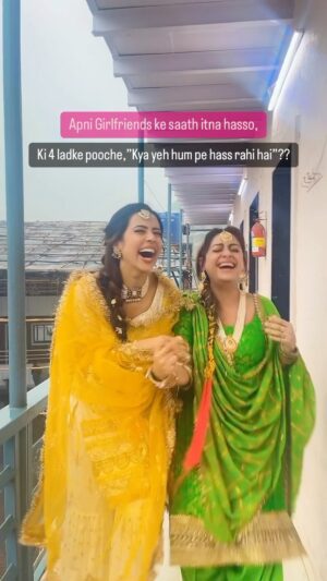 Ashita Dhawan Instagram - Tag your best friend😅❤️💃🏻

Wait for the special appearance of our fav video bomber😅😍❤️
.
.
#girlsquad #laughter #therapy #happygirls #happygirlsaretheprettiest #bff #bffgoals #friends #coactors #dharampatnii #colorstv #aditishetty #ashitadhawan #dabbangdhawan #ashybaby #dhawanswhoarehappy #reel #trending #haha
