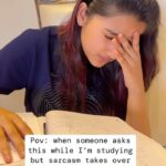 Aurra Bhatnagar Badoni Instagram - But sarcasm goes away when mom asks the same question 🙂🥲 Aur ab toh upar se exam bhi aa rhe hai 🥲🥲