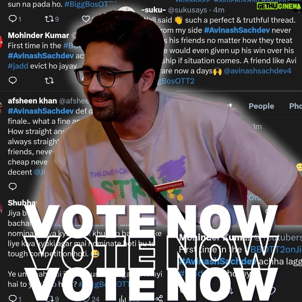 Avinash Sachdev Instagram - Last few hours to vote for the ⭐️ of the season our #Herono1 ! Head to the @officialjiocinema app now and vote for our #Avi ❤️😇 #AvinashSachdev #AvinashVijaySachdev #AVS #Sachkadev #Avinashinbiggboss #Avinashinbbott #Biggbossott #Avinashkipaltan #lionofthejungle