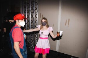 Barbara Dunkelman Instagram - Some BTS photos from @atwes from today’s Mario segment we did for Extra Life! Thank you to everyone who has been watching and donating. We’re still going until 10pm CT tonight!