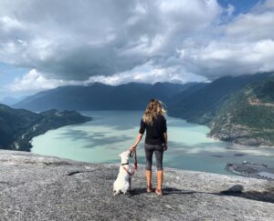 Beau Garrett Instagram - Grateful for my health. And my legs. And my heart. And an iced oat milk latte with a blueberry scone on the descend