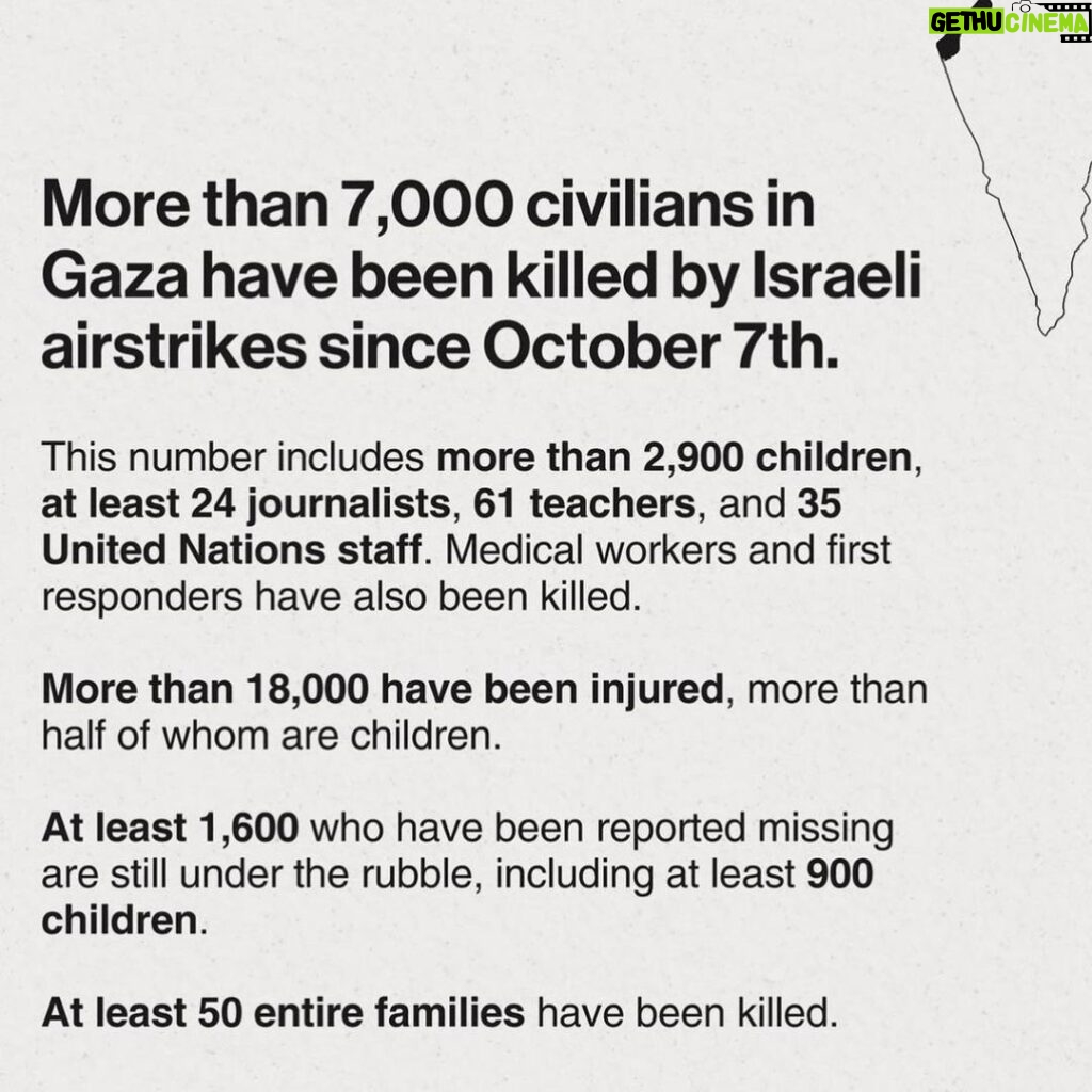 Bella Hadid Instagram - This is the most intense bombardment in the history of Gaza. US White House National Security Council dangerously says Israel 'owes no-one any justification' and that it will have 'no red lines.' Innocent lives should always be justified in the name of humanity. Israel has completely shut off telecommunications and electricity across Gaza. Injured civilians currently can’t call ambulances. Medics are begging reporters to let them know where bombardments are happening, but reporters don’t know either because of the internet outage. The people of Gaza have no where to go. Children are dying . Please . #ceasefirenow .