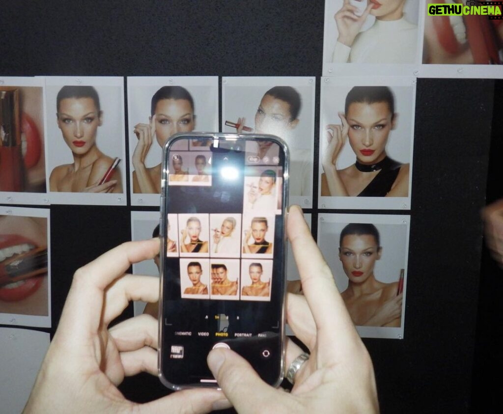 Bella Hadid Instagram - A look behind the scenes of our @charlottetilbury Lip Blur campaign. Download the App to discover more behind the scenes https://open.charlottetilbury.com/y4tp/bh 💋 Photos by my sweet pea @yasminediba