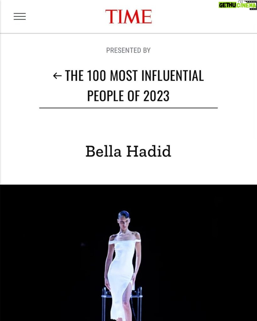 Bella Hadid Instagram - Proud to be included in the 2023 #TIME100 @Time list of the most influential people in the world. In awe of this achievement, and being able to be recognized along side so many talented, hardworking and life changing people. These are human beings challenging government systems, inventing world changing products, and being a light for many, in a world of darkness. Not to say I haven’t gone head to head with government systems before , but there is still a lot I have to do and a lot that has to be done. The truth is, to say I am anywhere near as influential as some of these big names, is a huge statement to make, but please know,I can feel the weight and understand my responsibilities within it. To be recognized for the work I’ve done, just makes me want to work harder to be a part of the change we want to see in this world. I know my mission is much larger than what I have even touched the surface on now, and I will continue to fight until change has been made. I will always do my best to spread the message of kindness, advocating for mental health and chronic illness, while continuing to stand up for what I know in my heart, to be right, when it comes to the refugee crisis, governmental pawns, border control issues and systematic oppression. I will always be a supporter for the oppressed and anyone less fortunate, no matter whose feathers it ruffles. Helping others is my passion& I will never stop, no matter what. It’s important for me to always speak my truth, and be as genuine as I can with you all, so to get on this list just by being myself and advocating from my heart, is a blessing in itself. WORDS BY @cturlington ❤️🙏🏽❤️ Christy - your words have me sitting in much gratitude. To know that you, the queen of beauty, integrity&kindness, have this to say about me means the world,& I have no words to describe how I feel that YOU took the time to write this tribute for me. Thank you Christy. Your light , heart, hardwork& spirit have infected the fashion industry& the world,& I am inspired by you to always follow my heart and stand up for what I believe in.