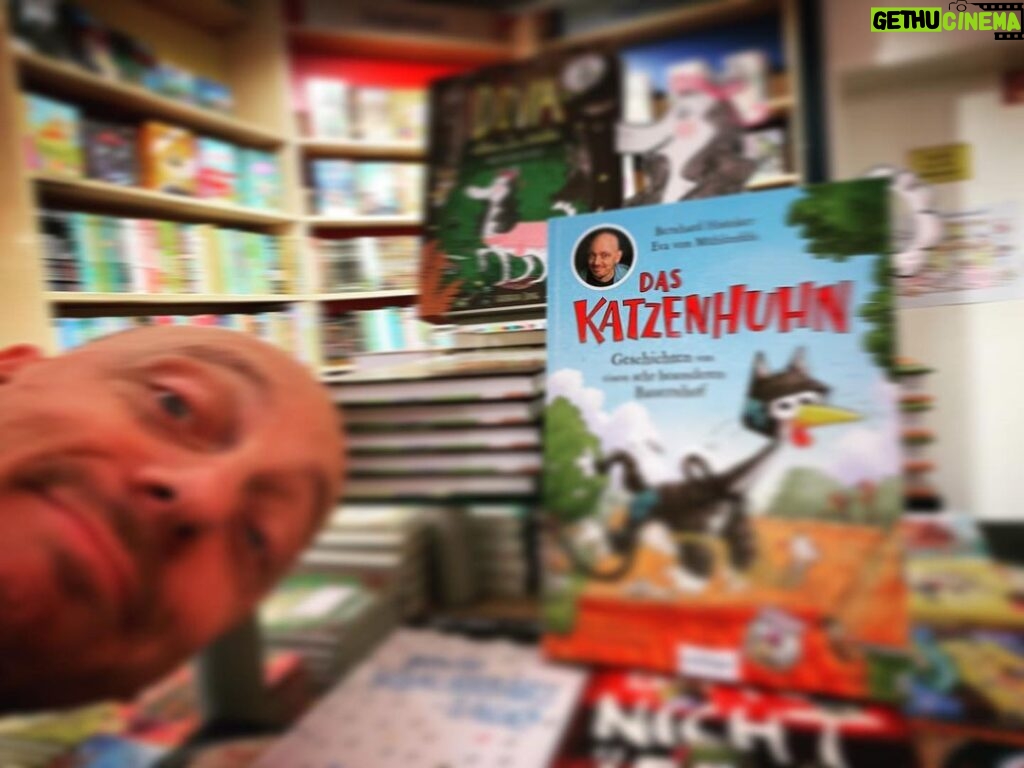 Bernhard Hoëcker Instagram - Wie schön. In der Buchhandlung meines Vertrauens auf diesen Helden zu treffen! @buchhandlung_jost @dominikruppillustration #katzenhuhn #daskatzenhuhn #bücherfürsleben Kessenich