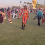 Bethany Clayton Instagram - She is the moment ⚡️ styled by @charlessuxx ❤️‍🔥 Dress @jeanpaulgaultier Shoes @jeffreycampbell Bag @diesel Coachella Music Festival