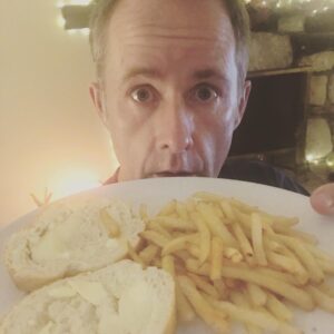 Billy Boyd Instagram - Get fries/chips put them on buttered white bread and you have a “piece and chips” and you have won dinner. #not100%healthy #pieceandchips