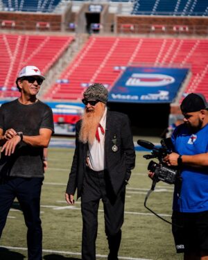 Billy Gibbons Instagram - Hey and Have Mercy. A big shout out and thank you to Southern Methodist University and the undefeated SMU Football team for having me by for their coin toss shindig. It was an honor and a privilege and I look forward to the next adventure.  Seems those Mustangs keep moving on up that Top 25 poll. Keep on keeping on. Go Mustangs. And PONY UP! 
@shotgunwillie11 @coachdykessmu @smufb @espn @MarklenKennedy #TomSabin #PresidentRGeraldTurner #CoachDykes #SonnyDykes #CoachCreech #JoshCreech #marklenkennedy #espn #ponyexpress #ponyup #ponyupdallas #hilltop #dallas #tripleD #BradCheves #RogersHealy #MayorJohnson #EpicWestern #MattAyers #Upshotgoods #AnthonyCrespino #LisaRawlins #JasonAndrews #beaubedford #perunasmu #QuesosQorner #TedStone #GeoffreySmall