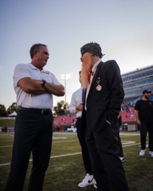 Billy Gibbons Instagram - Hey and Have Mercy. A big shout out and thank you to Southern Methodist University and the undefeated SMU Football team for having me by for their coin toss shindig. It was an honor and a privilege and I look forward to the next adventure.  Seems those Mustangs keep moving on up that Top 25 poll. Keep on keeping on. Go Mustangs. And PONY UP! 
@shotgunwillie11 @coachdykessmu @smufb @espn @MarklenKennedy #TomSabin #PresidentRGeraldTurner #CoachDykes #SonnyDykes #CoachCreech #JoshCreech #marklenkennedy #espn #ponyexpress #ponyup #ponyupdallas #hilltop #dallas #tripleD #BradCheves #RogersHealy #MayorJohnson #EpicWestern #MattAyers #Upshotgoods #AnthonyCrespino #LisaRawlins #JasonAndrews #beaubedford #perunasmu #QuesosQorner #TedStone #GeoffreySmall