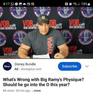 Bob Cicherillo Instagram - NEW VOB UP on YouTube! ( voice of bodybuilding) should  Big Ramy retire..?

#bodybuilding #voiceofbodybuilding #bobcicherillo #ifbbpro #bigramy #mrolympia