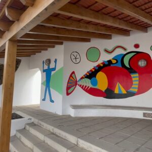 Borja Jiménez Mérida Instagram - Muy contento de pintar mi primer mural en la plaza de La Caleta 😀🐠🖌

Gracias a los muchachos de la brocha gorda por echarme una mano @kuko_th3_dog @yosce.g @daferez @armichegonzalez 💪