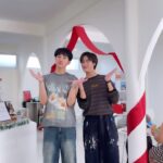 Bovorn Kongnawdee Instagram - 🎄Christmas painting🎨 Ho Ho Hoo! คริสต์มาสปีนี้ ออกไปหากิจกรรมน่ารักๆ ทำด้วยกันน้าา💝🎅🏻🪄 #fongjj #jjsundaymonday #bovorntalk #sunsetxvibestheseries #starhunterentertainment #christmas2023