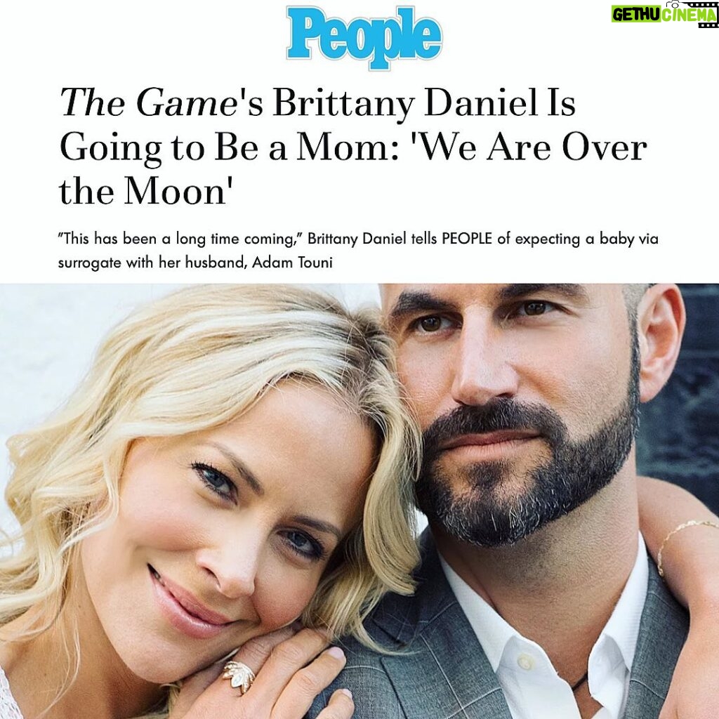 Brittany Daniel Instagram - We’re pregnant!! @adam.touni and I are thrilled to announce we’re expecting our first child in the fall, via surrogate! What a journey it’s been! @people thank you for your gentle support in sharing my journey through cancer, survival, our wedding and now our journey into parenthood. We can’t wait to share more of our story with you all! @michaelsegalphoto #surrogacy #purejoy #ThereIsAlwaysHope