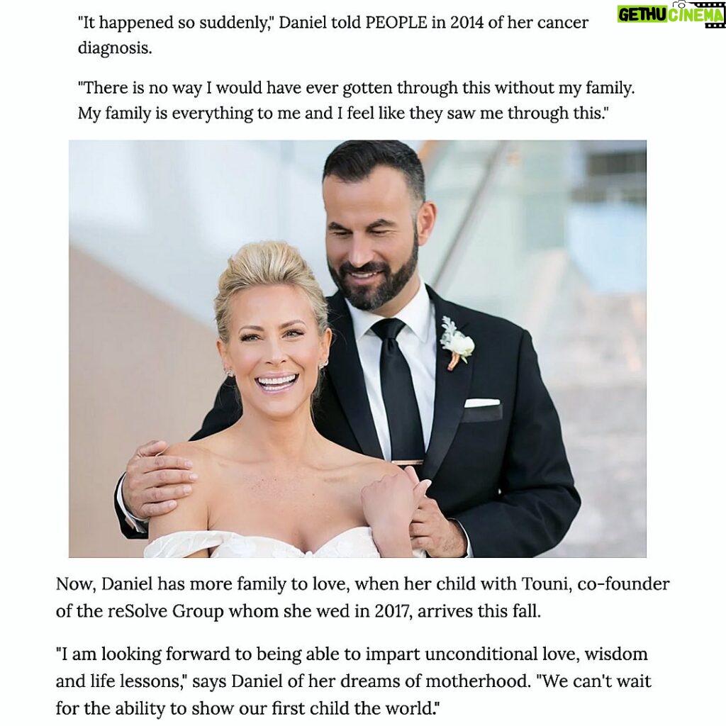 Brittany Daniel Instagram - We’re pregnant!! @adam.touni and I are thrilled to announce we’re expecting our first child in the fall, via surrogate! What a journey it’s been! @people thank you for your gentle support in sharing my journey through cancer, survival, our wedding and now our journey into parenthood. We can’t wait to share more of our story with you all! @michaelsegalphoto #surrogacy #purejoy #ThereIsAlwaysHope