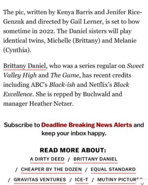 Brittany Daniel Instagram - Such a dream to be working with my sis @cynhauser on a new @disneyplus film with @kenyabarris,  @gabunion, @zachbraff and @mercysmommy