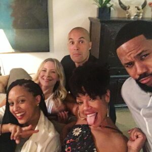 Brittany Daniel Instagram - #TBT to dinner party at my home with my 2nd family. I love you guys! A reminder The Game will begin airing on Netflix on Aug 15th. #thegamecast #missedyoupooch @tiamowry @iamwendyraquel @cobybellagram @hoseachanchez @iampoochhall  @maraakil @therealmalcolmr