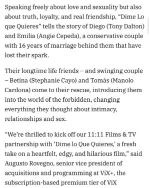 Bruno Ascenzo Instagram - Muy feliz y agradecido de poder trabajar con gente tan talentosa y a la que admiro desde hace mucho. ‘Dime lo que quieres’, pronto por @vixplus para Estados Unidos y Latinoamérica. 

🎬 : @1111films @beekeeperfilms 🐝