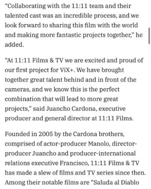 Bruno Ascenzo Instagram - Muy feliz y agradecido de poder trabajar con gente tan talentosa y a la que admiro desde hace mucho. ‘Dime lo que quieres’, pronto por @vixplus para Estados Unidos y Latinoamérica. 

🎬 : @1111films @beekeeperfilms 🐝