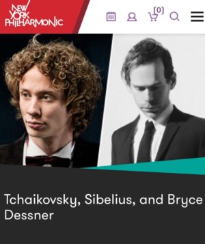 Bryce Dessner Instagram - Incredibly honored to perform for the next three nights with the @nyphilharmonic and Santtu-Matias Rouvali at David Geffen Hall, Lincoln Center. Shows are tonight at 7:30 and Friday-Saturday at 8.