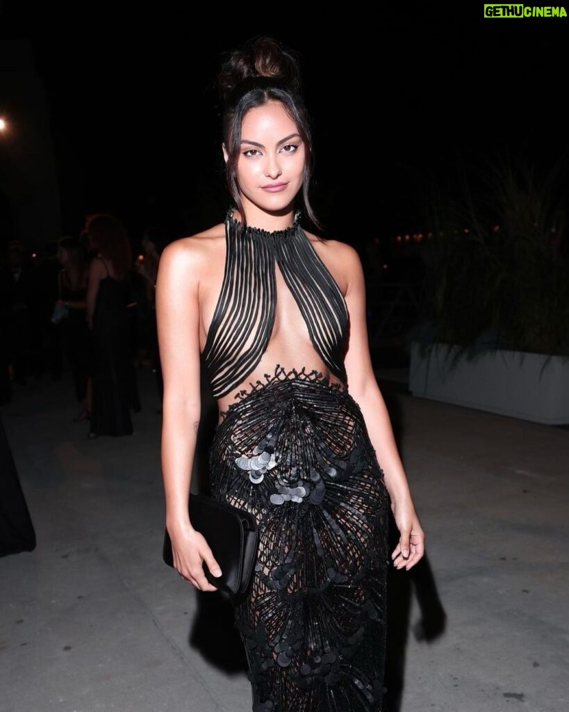 Camila Mendes Instagram - day two of VFF 🖤 attending the @giorgioarmani show with @armanibeauty (last slide was meant to be a photo, put the sound on for maximum discomfort) 👍🏽