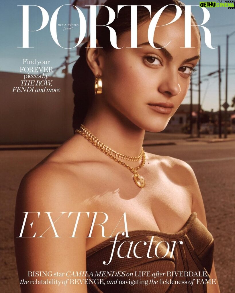 Camila Mendes Instagram - thank you @portermagazine 🤎 spoke to @missmarthahayes about so many things, amazed she was able to make this into a cohesive story haha. link in bio! photo: @dritch hair: @owengould makeup: @jentioseco styling: @cococassibba