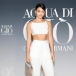 Camila Mendes Instagram - celebrating @armanibeauty and my Gen A boys at the acqua di gio party last night 🧚🏼🫧 #armanibeautypartner #acquadigio