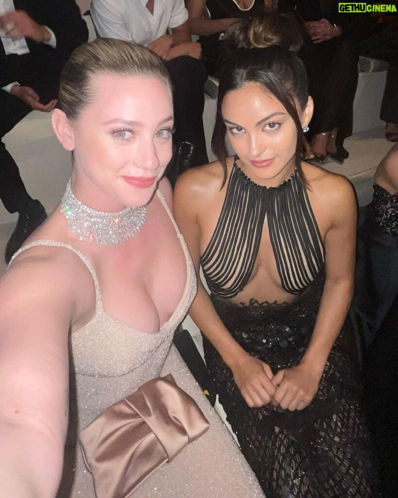 Camila Mendes Instagram - day two of VFF 🖤 attending the @giorgioarmani show with @armanibeauty (last slide was meant to be a photo, put the sound on for maximum discomfort) 👍🏽