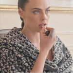 Cara Delevingne Instagram - Here’s what it’s really like while I get ready for a haute couture show… and lipstick so good I nearly ate it. @diormakeup @samvissermakeup @johnnollet