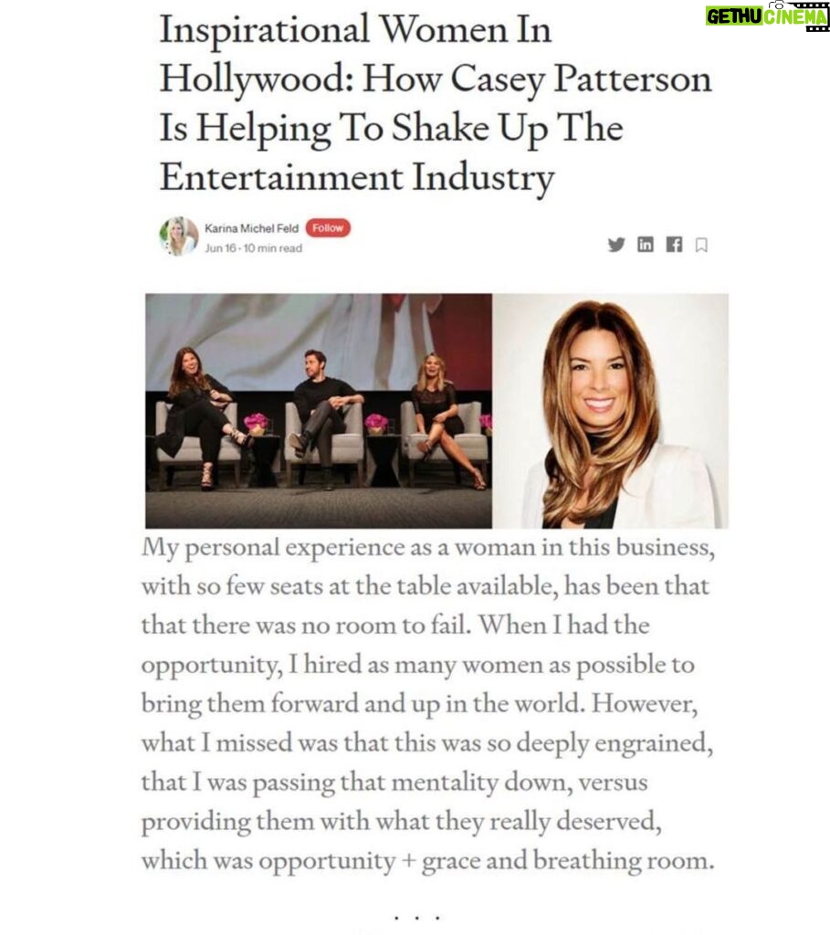 Casey Patterson Instagram - Thank you for the conversation @medium @thrive @authoritymagazine — I love all things @ariannahuff is putting out into the world on women’s stories. Appreciate you all! Link in Bio New York City