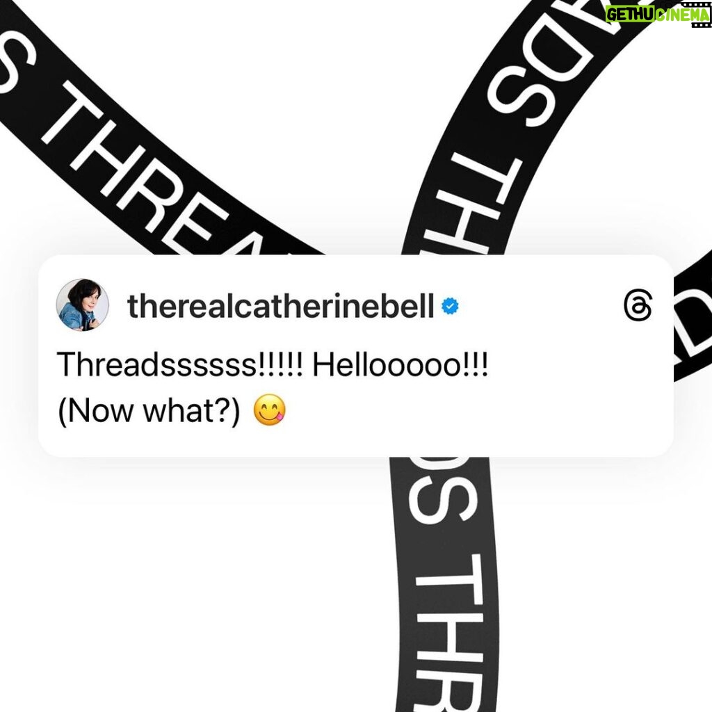 Catherine Bell Instagram - Go say hi on @threadsapp 👋