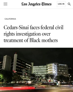 Charles S. Johnson IV Instagram - A promise was made to dismantle this place BRICK BY BRICK!

“Cedars-Sinai Medical Center is facing a federal civil rights investigation over how the Los Angeles hospital treats Black women who give birth there, an official with the U.S. Department of Health and Human Services confirmed.

The investigation comes after allegations of racism and discrimination emerged in the years after the death of Kira Dixon Johnson.”

#applypressure #relentless #forever #lovealwayswins
#4kira4moms #shameoncedars