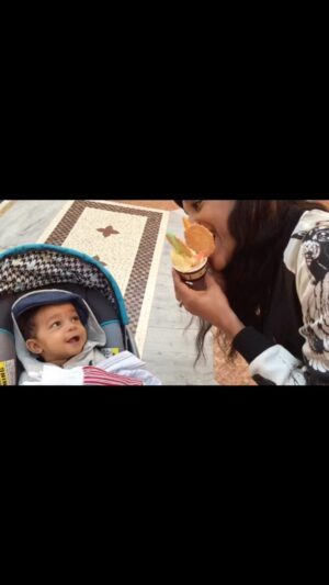 Charles S. Johnson IV Instagram - #TBT The moment you realize your Mother is the undisputed Snack Queen and sharing snacks is not her strong suit. Baby Charles was not amused 😑🤣🤣🤣. #SNACKQUEEN #kirataughtme #johnsonfamilyadventures #milan #gelato #sheshouldbehere