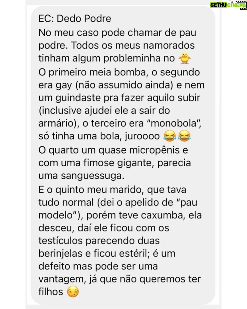 Chico Felitti Instagram - Ê DEDO PODRE! Sabe aquele azar recorrente, de sempre se dar mal com boy, com casa, com boy, com firma ou com boy? Então, teve uma competição de histórias de nossos dedos podres ontem nos stories. Esses são os causos mais votados. Tem 40 no story destacado EC DEDO PODRE Dedo de Deus - Teresópolis / RJ