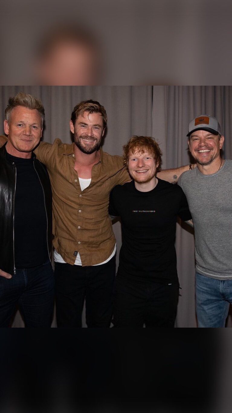 Chris Hemsworth Instagram - Saw Ed Sheeran for the 3rd time this year. Some say I’m a super fan, others say I’m a borderline stalker... mostly Ed says that actually, but hey I’m just a really supportive mate.🤷‍♂️😂 Congrats on breaking stadium records once again, champ!🙏 @teddysphotos 🎥: @cristianprieto.filmmaker 📸: @marksurridge