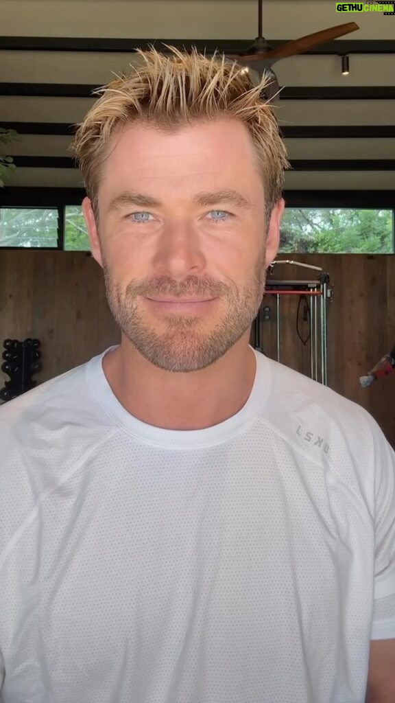 Chris Hemsworth Instagram - Join me and make #OneSmallChange each week in January to start 2024 with a bang 💥