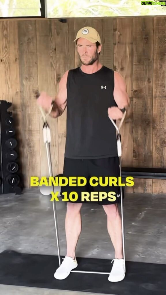 Chris Hemsworth Instagram - Try this full body resistance band workout that you can bang out in 15 minutes!! @centrfit Check the link in bio for a surprise from Centr.