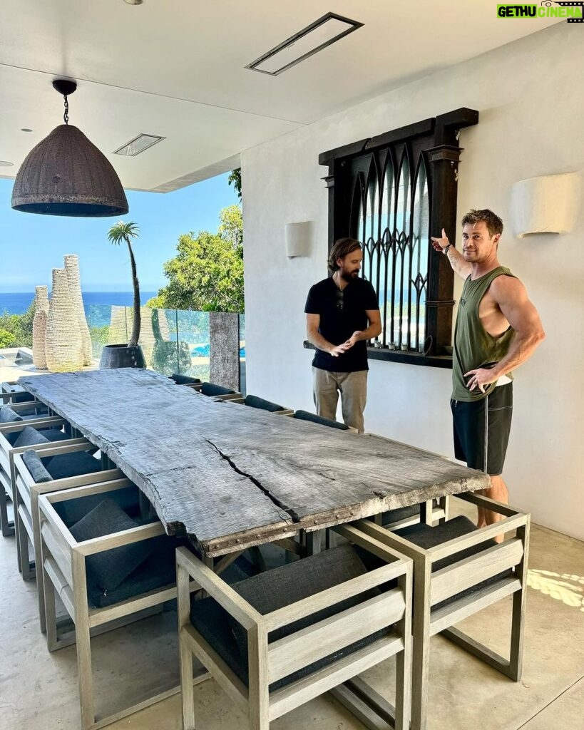 Chris Hemsworth Instagram - Here’s a few pieces of furniture my mate designed that I’d like to share, hand made and all constructed from recycled raw materials, your a wizard @leebrennandesign https://leebrennandesign.com/pages/furniture