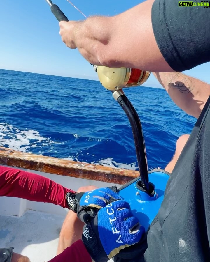 Chris Hemsworth Instagram - My son wanted to catch a fish for the locals in Fiji and after 3 attempts and about 12 hrs at sea we pulled in this beauty. Fed the village for 3 days. Ps if your wondering why my son calls me Chris it’s because I’m his BFF and true mates don’t call each other dad @tavaruaislandresort