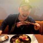 Chris Pratt Instagram - When you get courtside Lakers seats, (not to brag) they offer an exclusive, VIP buffet bar and restaurant with free drinks, delicious Tomahawk chops, cupcakes, and even America’s tastiest snack, the Timothée Chalamet. You know what? I get it.