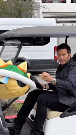 Chris Pratt Instagram - Actual footage of me pulling up to the theater because The Super Mario Movie is Now Playing!!! Wahooooo 🌈🎮🍄 #SuperMarioMovie