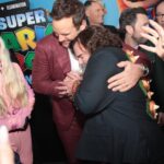 Chris Pratt Instagram - To power-up for the Mario premiere, my brother Charlie Day and I went foraging through the park…on our hands and knees, eating all types of leaves, mushrooms, and smiley faced stars! The next thing you know, we were almost late! So we hopped in our trusty van and Charlie was throwin’ banana peels at oncoming traffic! And that’s the true story of how we arrived at the Super Mario Movie premiere! Wahooooo 🍄🌈🪠 Photo Credit: @alexberliner